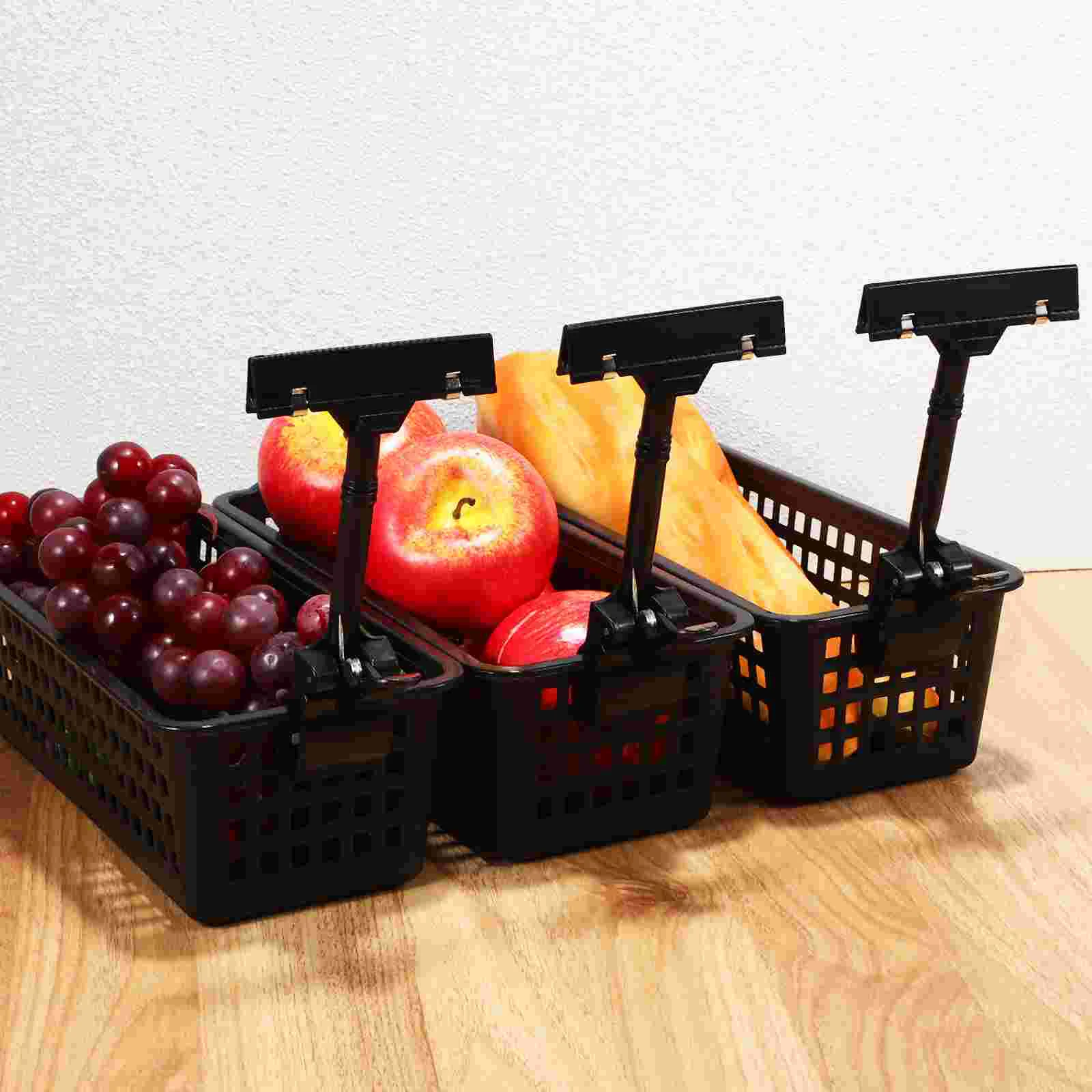 12 Pcs Plastic Product Sign Clip Table Number Holders Display Pantry Labels Cards for Storage Bins Price Clamp Advertising