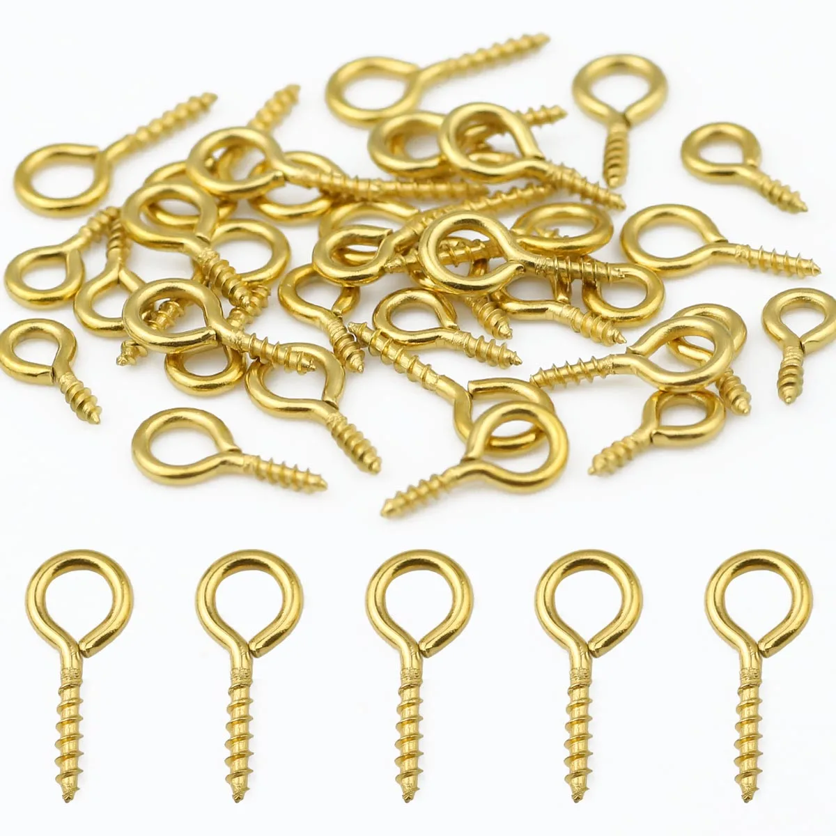 

5-100pcs/lot Small Tiny Eye Pins Eyepins Hooks Eyelets Screw Threaded Clasps Hooks Supplies for Jewelry Findings Wholesale