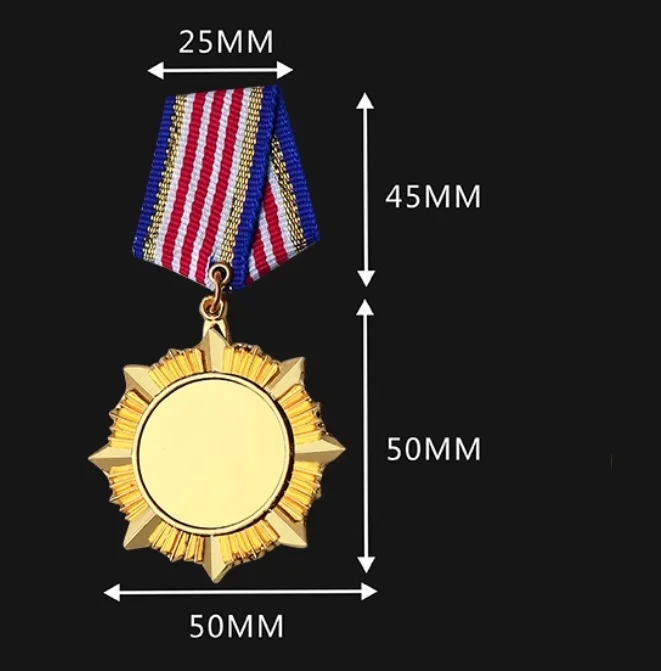 Medaglia premio distintivo con spilla in metallo vuoto Strumento premio creativo in oro per addestramento militare ROTC medaille militaire