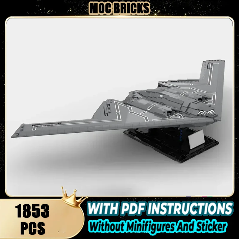 

Moc Building Blocks Famous Military Series 1:72 Scale B-2 Bomber Model Technology Bricks DIY Assembly Airplane Toys Holiday gift