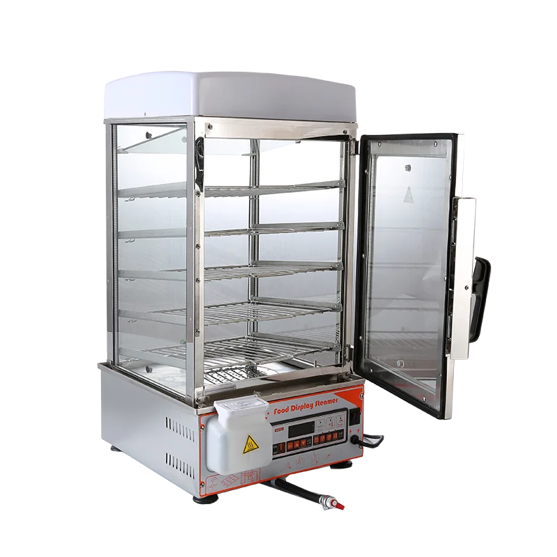 500S Automatic Energy-efficient 5 Layers Steamed Magic Bun Glass Hot Food Display Warmers Cabinets Other Baking Equipment