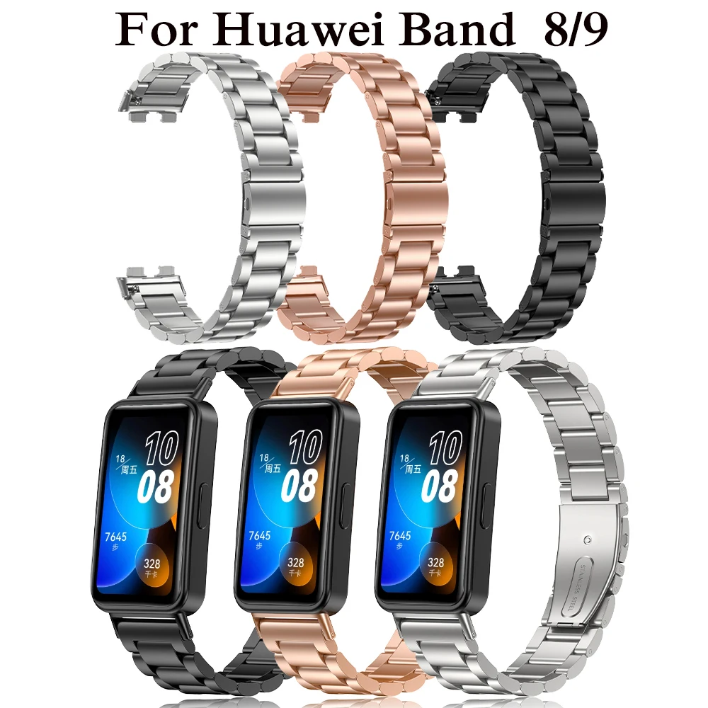 BEHUA Metal Strap For Huawei Band 8 Band 9 Smartwatch Steel Quick Release Watchband Bracelet Belt Wriststrap Accessories