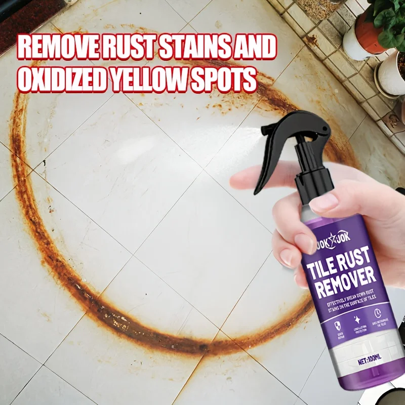 Rust Remover Powder for Tiles & Ceramics,Fast Acting Iron Stain Cleaner,Safe for Stone & Ceramic Surfaces,Ideal for Bathroom Use