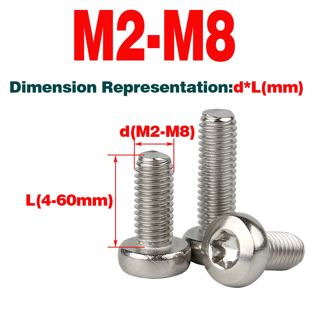 

304 Stainless Steel Pan Head, Round Head Torx Screw / Anti-Theft Screw M2-M8