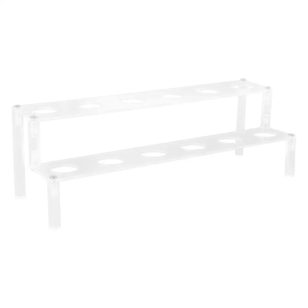 

Double-Layer Acrylic Ice Cream Stand 12 Holes Thick Desktop Desserts Organizer Easy To Install Smooth Surface