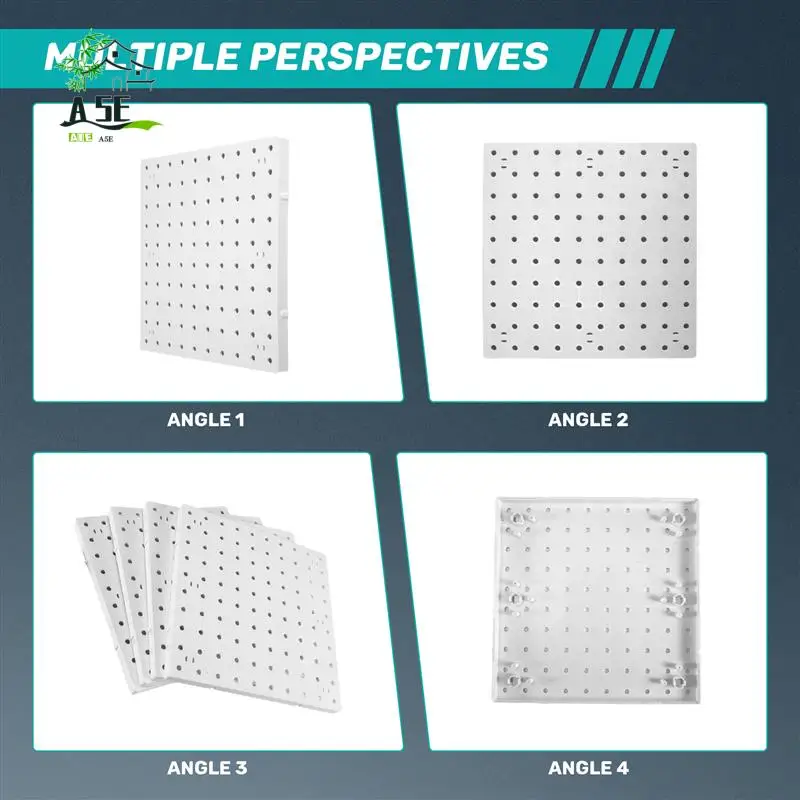 

A05E-Pegboards, Pegboard Wall Organizer Panels, Peg Boards, For Wall, Craft Room, Kitchen, Garage, Living Room, Bathroom(4Pcs)