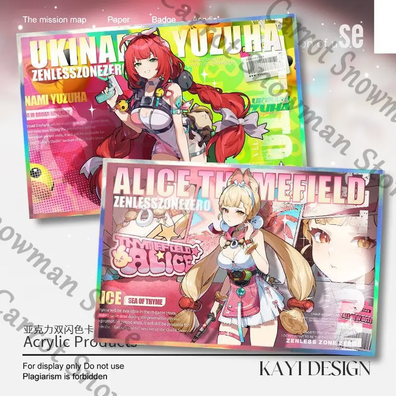 

Zenless Zone Zero Alice Thymefield Ukinami Yuzuha Anime Acrylic Coloured Paper Colored Papers Cartoon Cospaly Gift