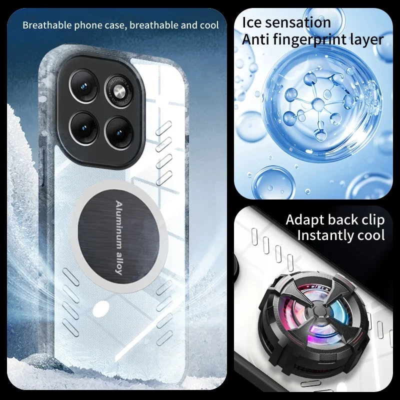 Breathable Phone Case For MOTO Edge 70 Pro Pro+ Ultra Max Fusion Fusion+ 5G Heat Dissipation Case Transparent PC Magnetic Cover view 6