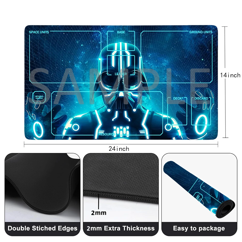 SWD Playmat Free Storage Bag Size 24X14IN TCG Protective Mats Scratch-Resistant Durable Mouse Pad 4