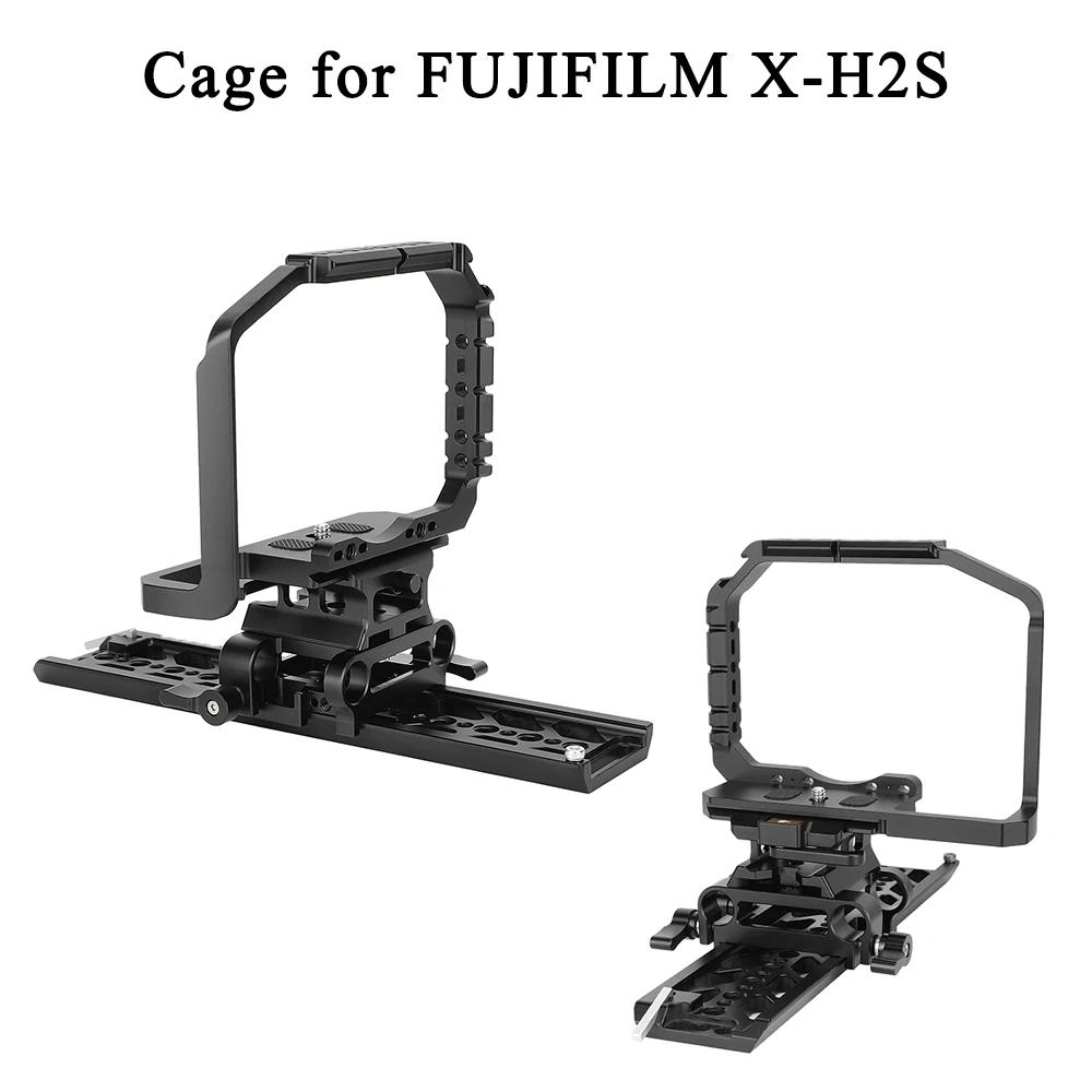 

HDRig Full Camera Cage for for FUJIFILM X-H2S with 250mm Dovetail Plate & ARCA-Type QR Clamp & Quick Release Baseplate