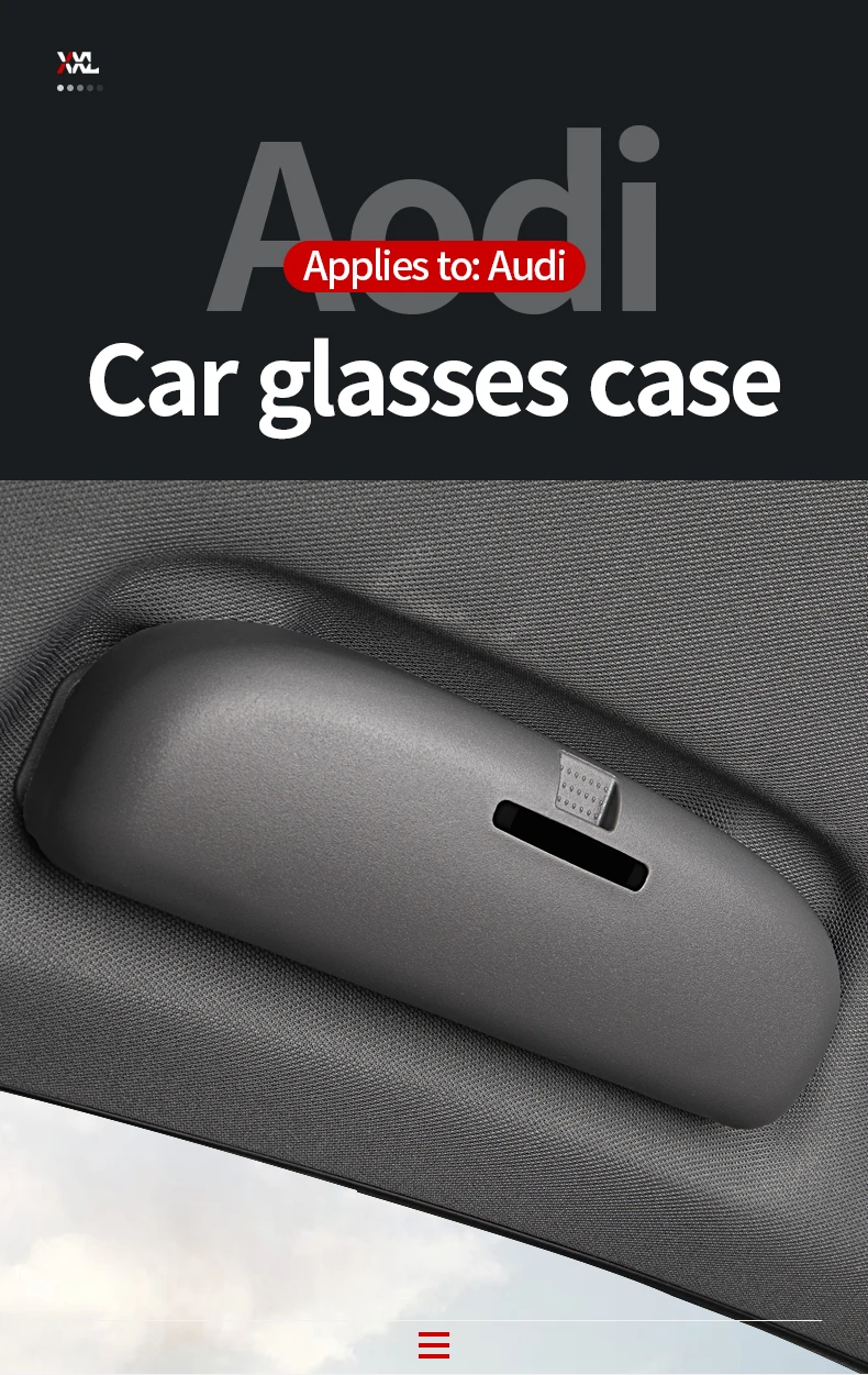 Aleawol Étui à Lunettes De Voiture Compatible Audi A3 8V A4 B8 B9 A5 A6 Q3 Q7 - Porte Lunettes Gris