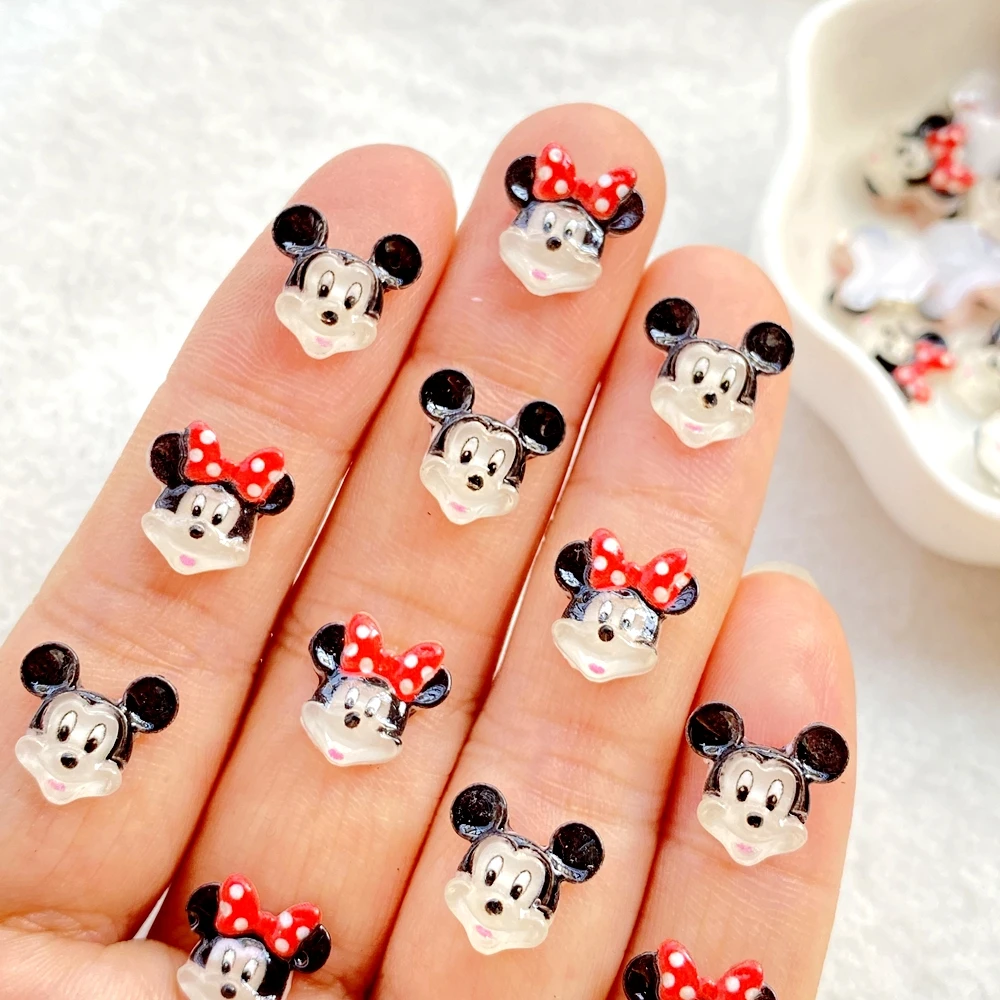 50 pièces de nouveaux mini ornements en résine de dessin animé, papillon, nœud, chaton, plat, pour la fabrication de bijoux, la manucure, les accessoires pour cheveux