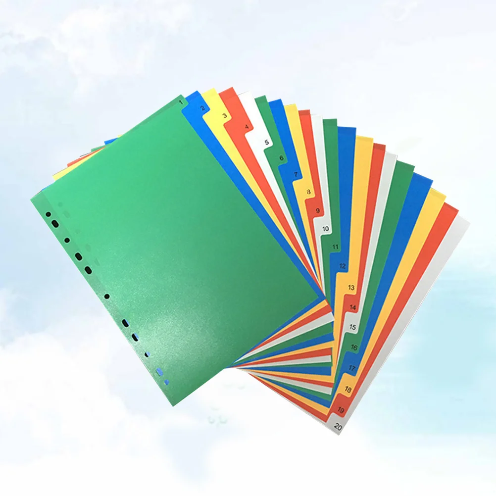 

40 шт. A4 красочные классифицированные индексные страницы пластиковые разделители с печатными цифрами для организации блокнота вставный разделитель вкладок