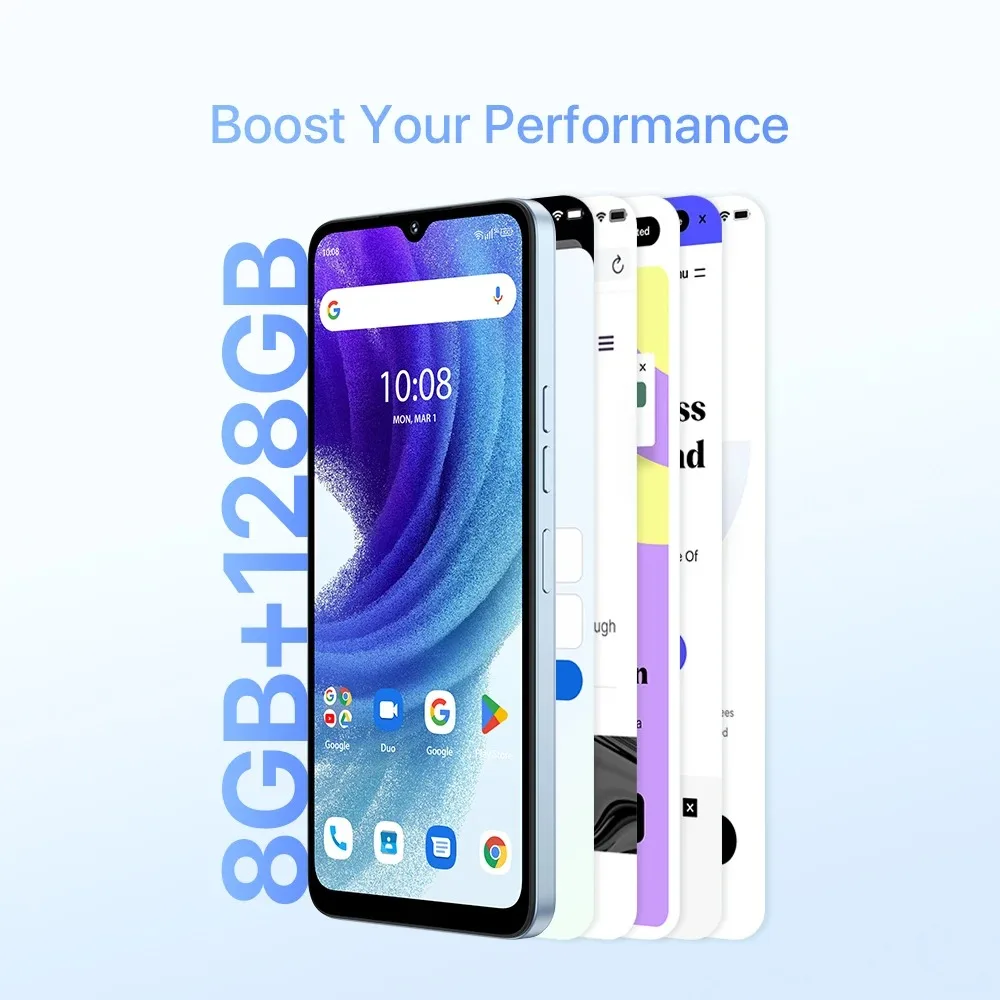 Umidigi-الهاتف الذكي a15t ، بوصة hd + 8gb i mgb ، أندرويد 13 ، helio g95 ، ثماني النواة ، 64 ميجابكسل ، بطارية mah ، hotkey nfc