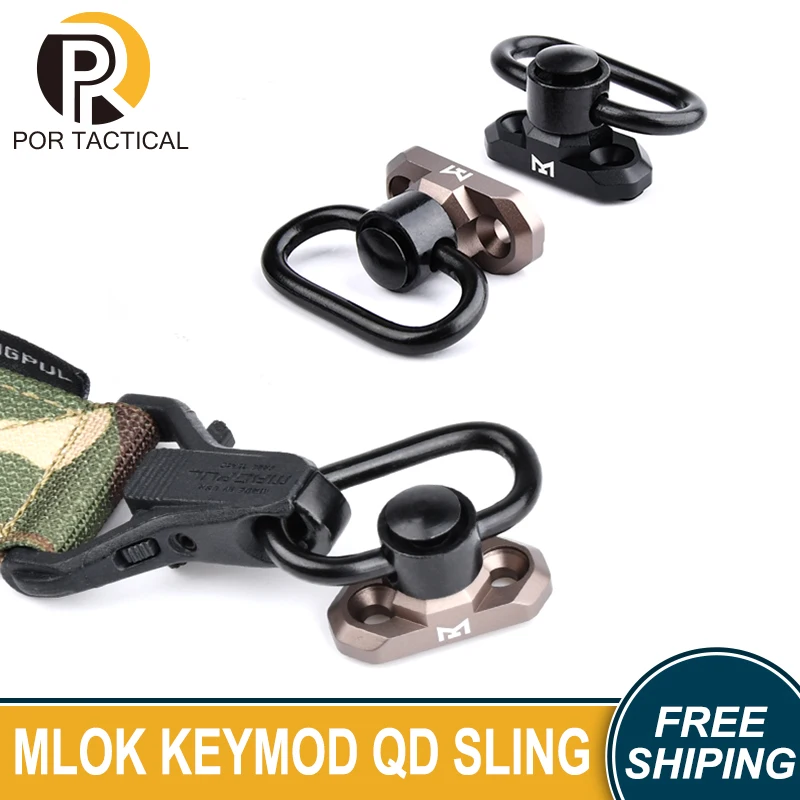 Tactical WADSN Metal QD Sling Mount for M-LOK Keymod Mount Base Accessories Mount Base Swivel Strap Buckle Quick Release Button