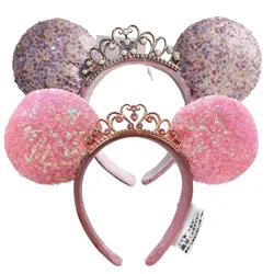 Mickey Mouse Princess Crown Headband Hairband for Girls Hair Accessories Party Christmas Halloween Cosplay Costume Decoration