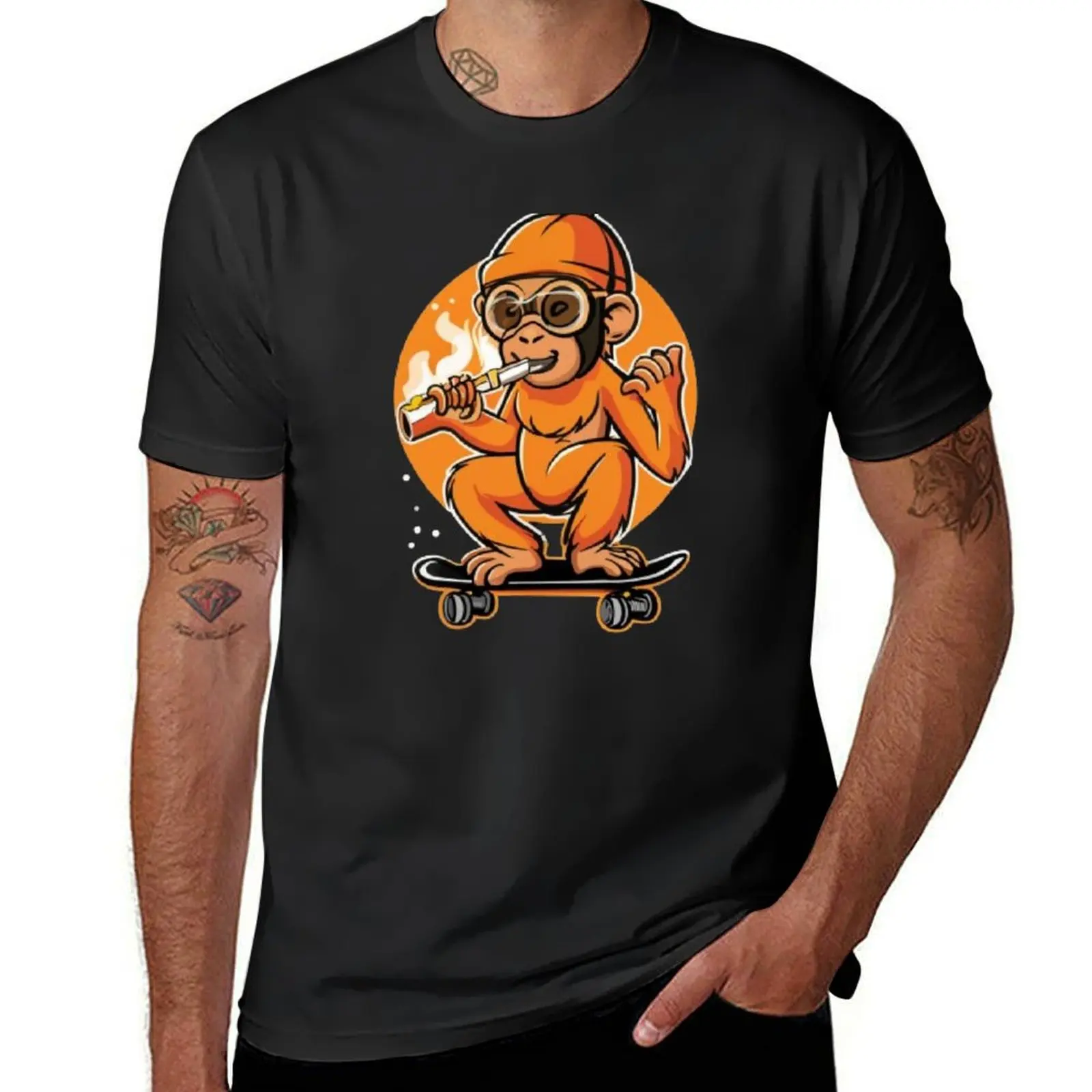 

Skateboarder in Orange Hues T-Shirt tops quick drying kawaii clothes blacks mens t shirts casual stylish