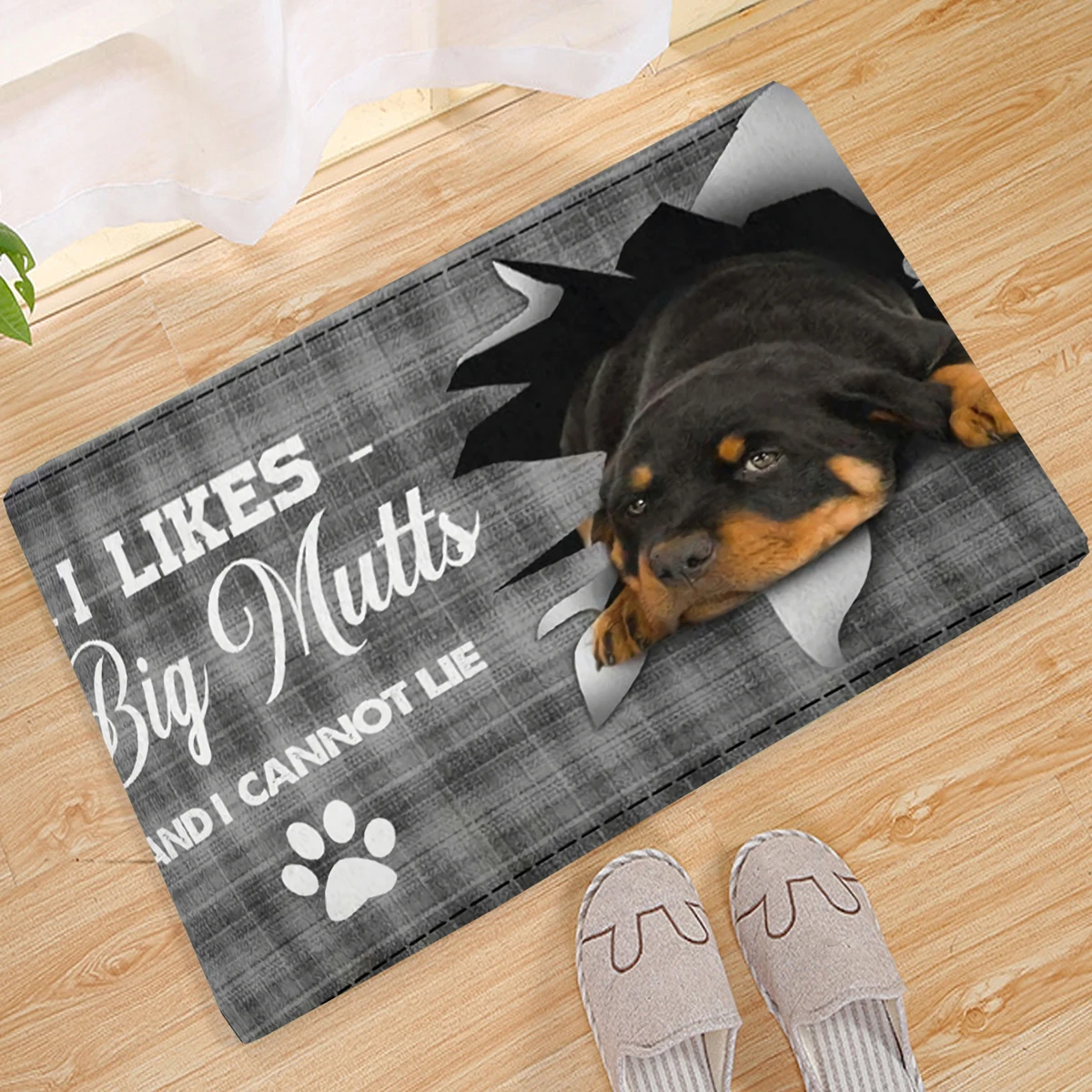 

Germany Rottweiler welcome Doormat 3D Decor Print Pet Carpet Soft Flannel Non-Slip Doormats for Bedroom Porch