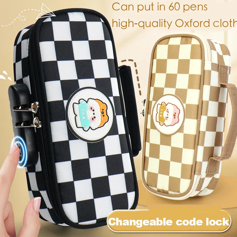 3D EVA Kawaii Pencil Case with Lock Unicorn Organizer Cute Pencil Box Pouch School Bag for Girl Boy Supplies Students Stationery