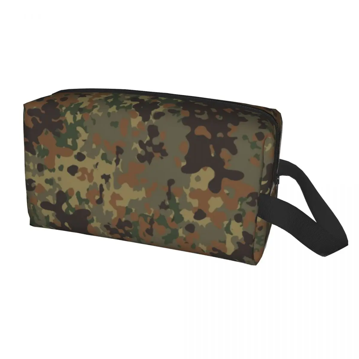 Custom Fashion Flecktarn Camo Travel Toiletry Bag for Military Army Camouflage Cosmetic Makeup Organizer Beauty Storage Dopp Kit