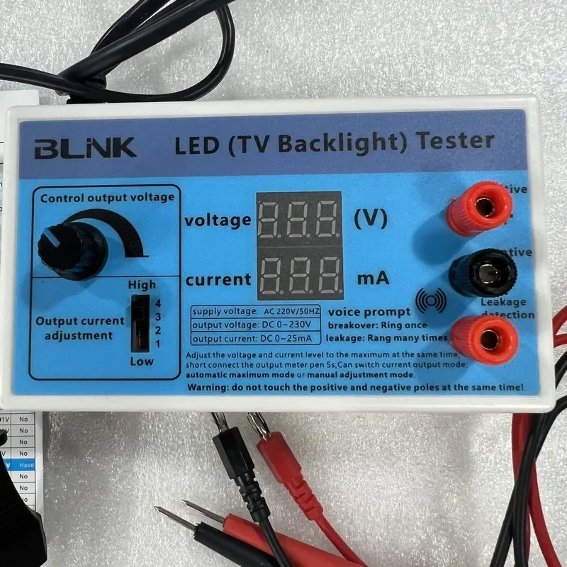 

LED Tester Output 0-230V supply voltage:220V For repair TV LED Backlight strip