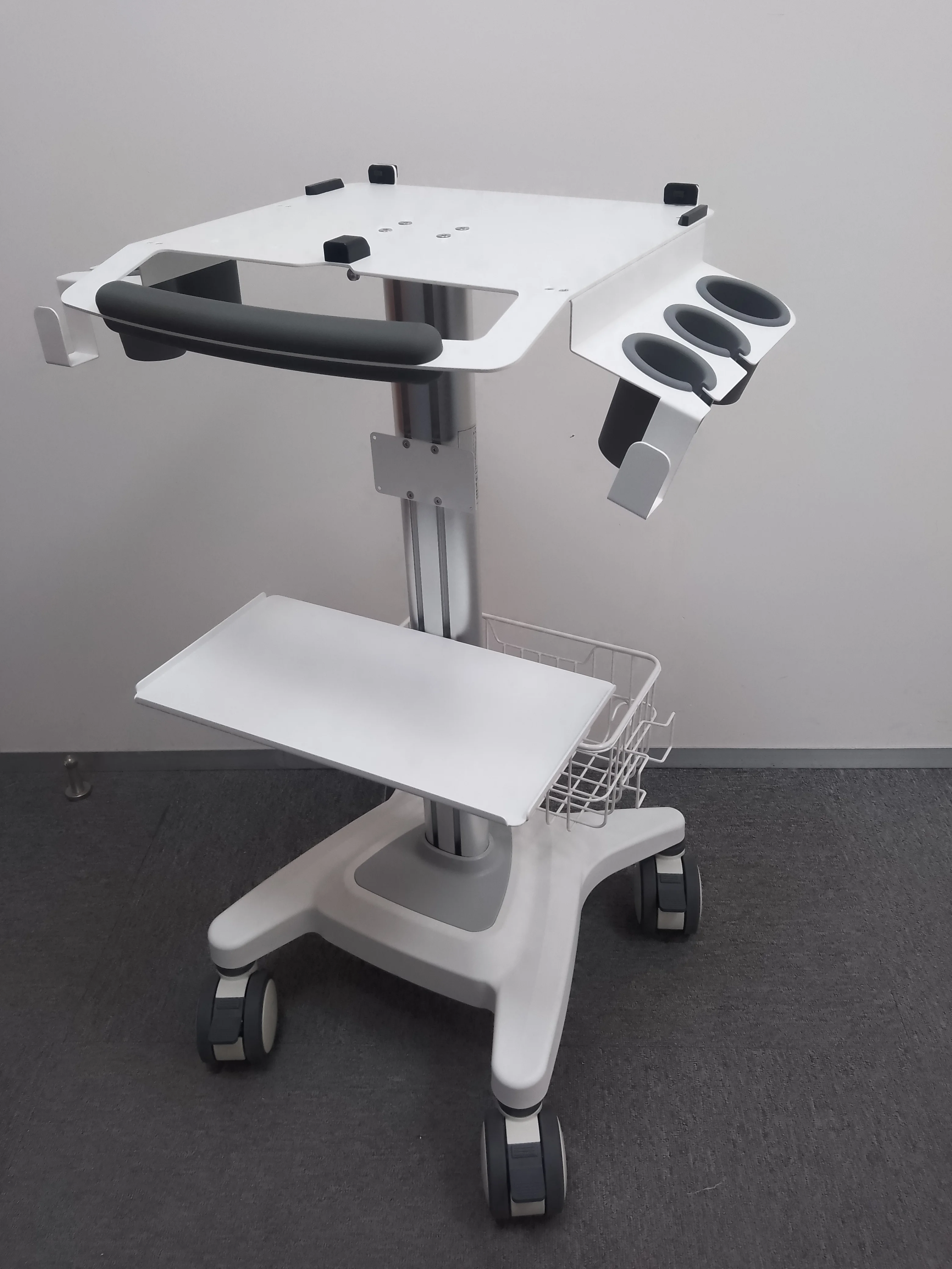 Better quality Custom portable Ultrasound machine Medical trolley cart with soft probe holders ultrasound car