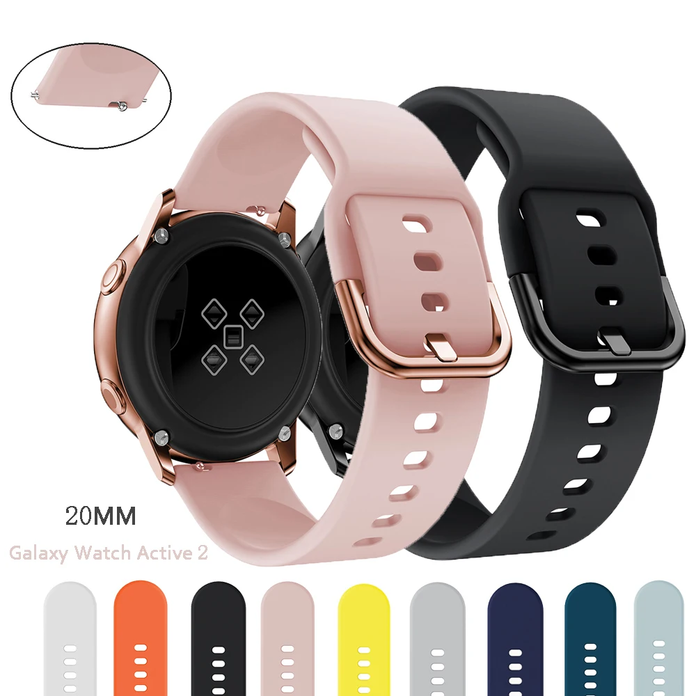 20mm 22mm Silicone Band for Samsung Galaxy Watch Active 2 galaxy watch 6 5 4 Gear S2 Bracelet Strap Huami Amazfit bip/gts 2 3 4