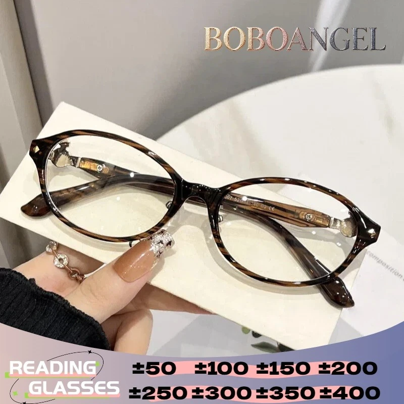 

BOBOANGEL Glossy Caramel Brown Oval Anti Blue Light Prescription Glasses Optical Eyeglasses Frame Customization Reading Glasses