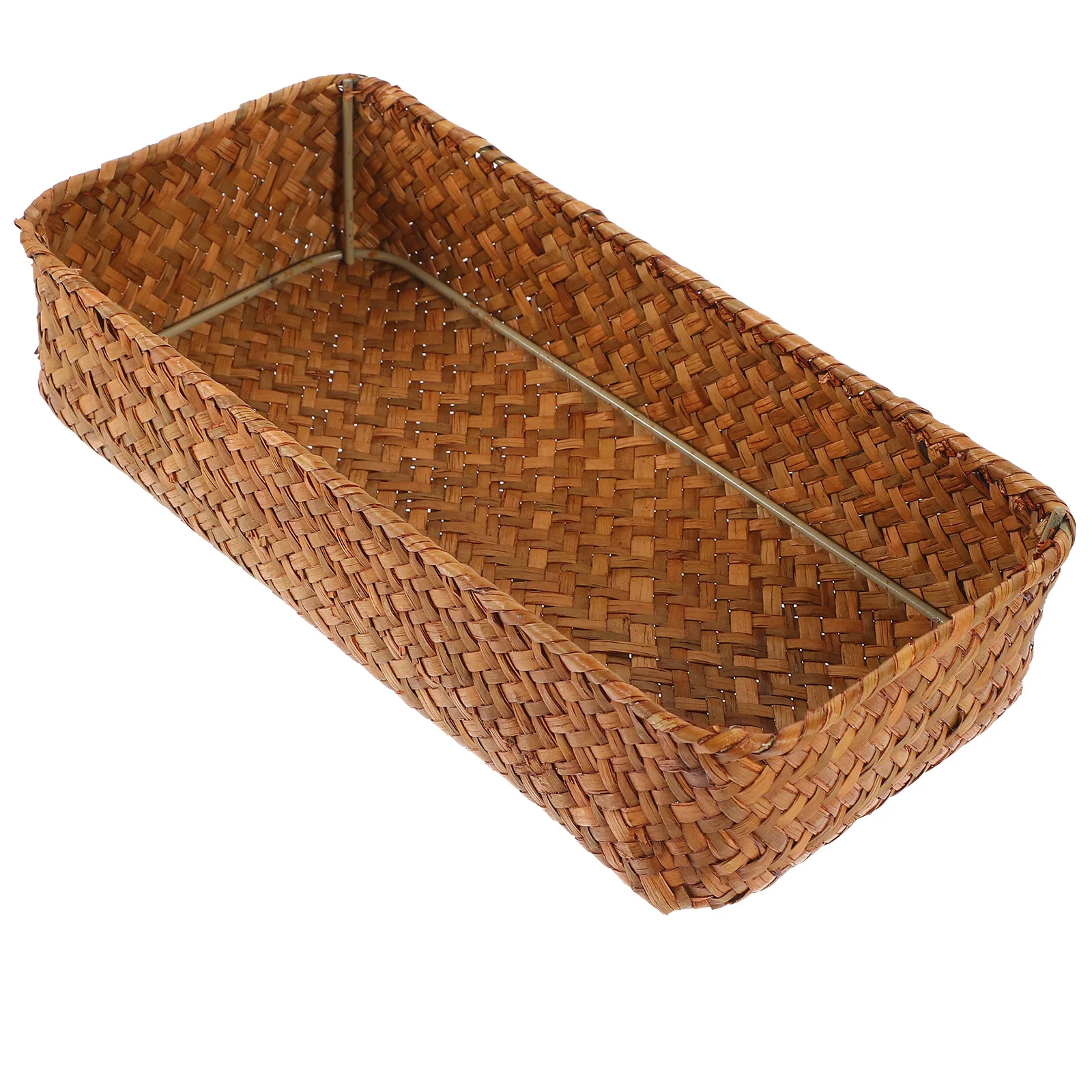 Cutlery Storage Basket Chic Sundry Decorative Woven Desktop Tray Kitchen Organizer Silverware