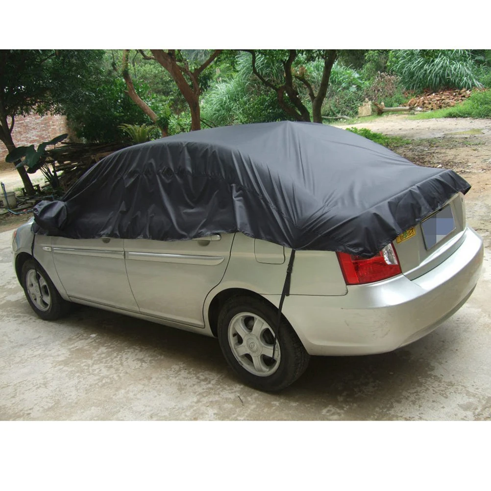 

Universal Fit Sunshade Rain Cover Half Protector Waterproof UV Shield Windshield Black Size Baby Car Cover Shield Weatherproof