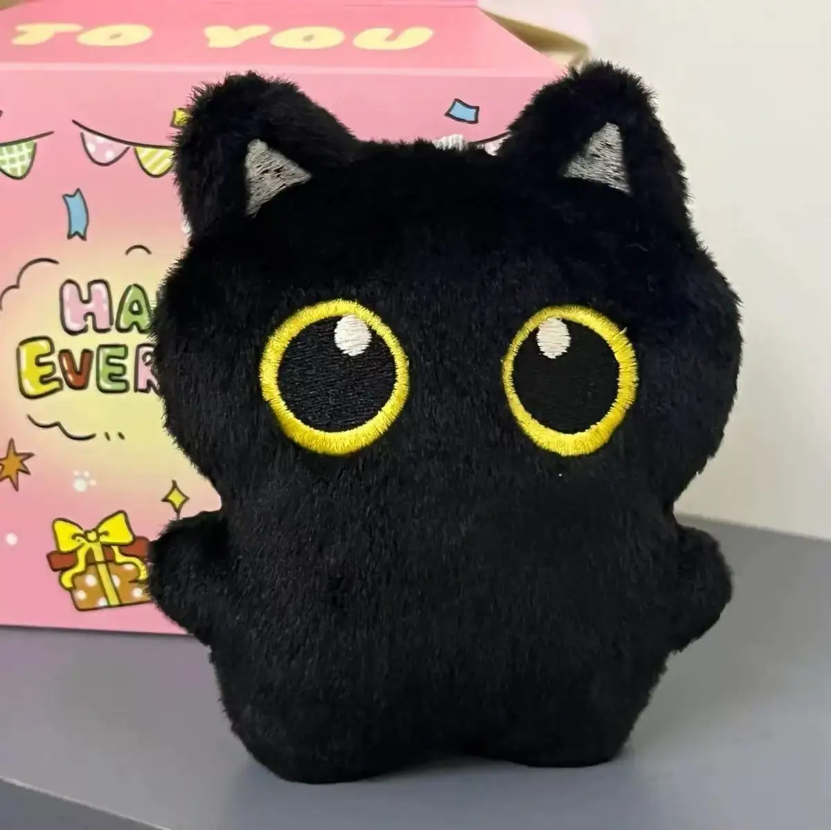 

10cm Cute Black Cat plush toy Doll Small Pendant Cuddly Pillow Cushion Ins Black Cat Plush Toy Doll for Boy Girl Brithday Gifts