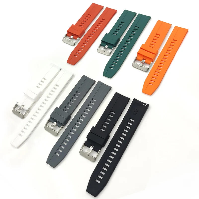 20mm Rubber Strap For Nautilus Case Quick Release Silicone Black Orange Watchband With Spring Bars Clasp Watch Mod Parts