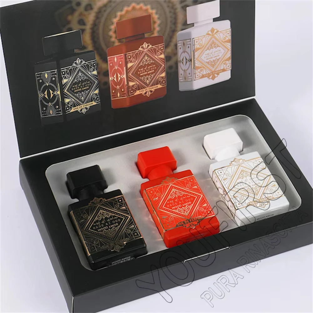 

Unisex Dubai Perfume Gift Set 3x30ml | Long Lasting Floral Woody Fragrance, Luxury Arabian Cologne for Men & Women