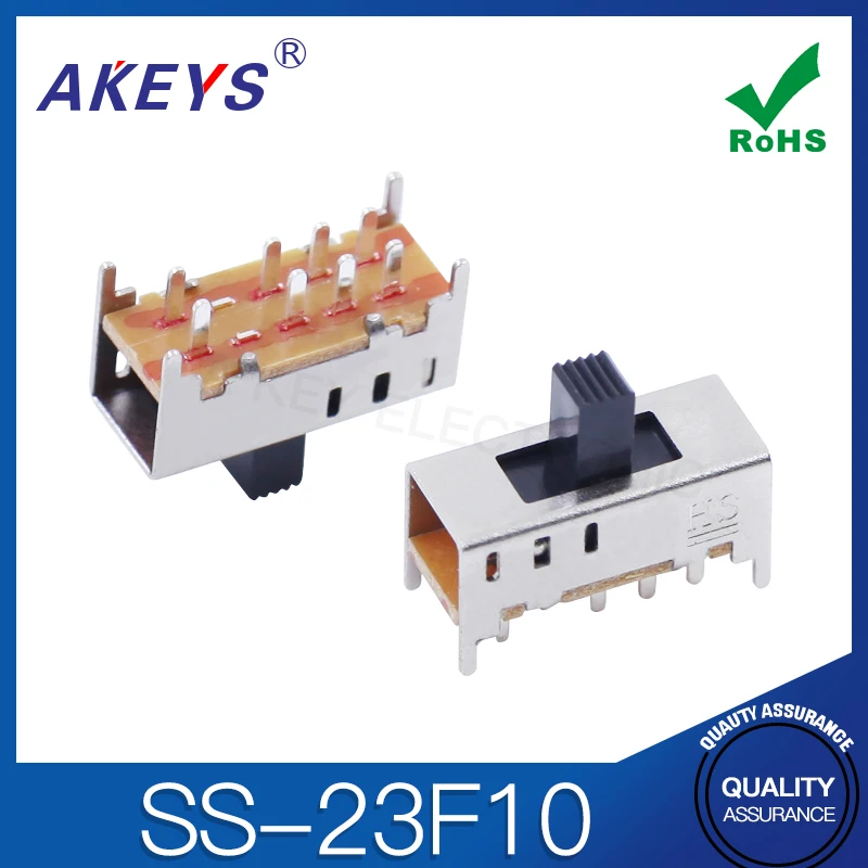 10pcs SS-23F10 (2PT3) Toggle Switch 3 gear 4 fixed pin 8-pin vertical power connector