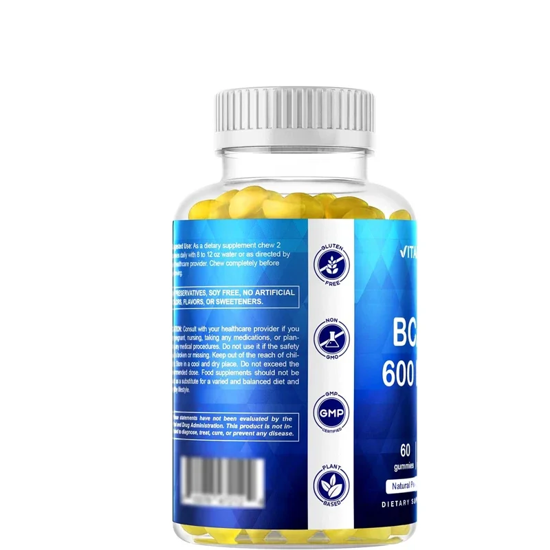 BCAA Gummies - Branched Chain Amino Acid Supplements -600mg-60 Servings of Pure Pectin Gummies Per Serving