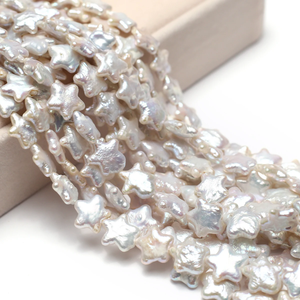 1string 100% Natural Freshwater Pearl Star Beads Charms for DIY Women Men Necklace Bracelets Jewelry Making Accessories 12mm