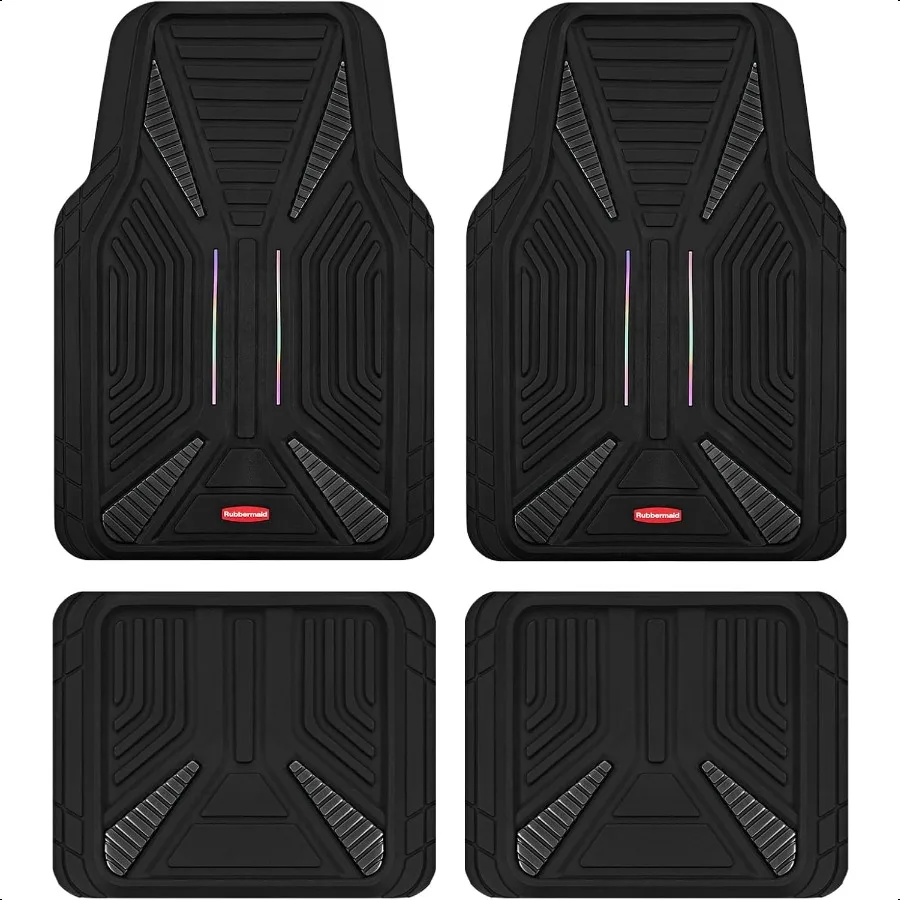 자동차 매트 풀 세트 유니버설 트림투핏 헤비듀티 자동차 바닥 매트 4피스 세트 모든 날씨 보호용 내구성 고무 매트