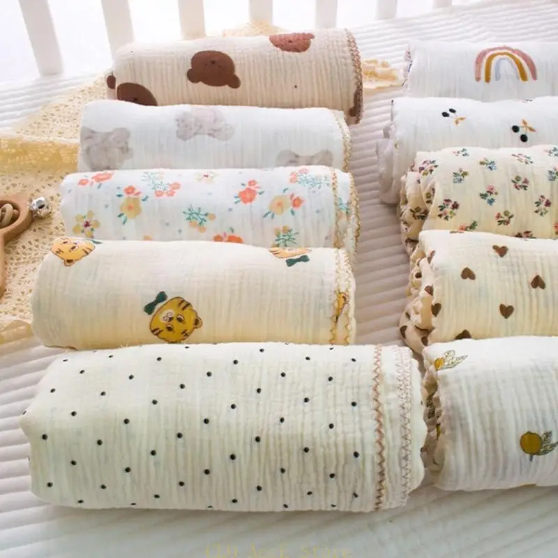 

16FE Cartoon Newborn Babies Shower Wrapping Blanket Cotton Swaddle Blanket Bath Towel Infant Bedding Accessory