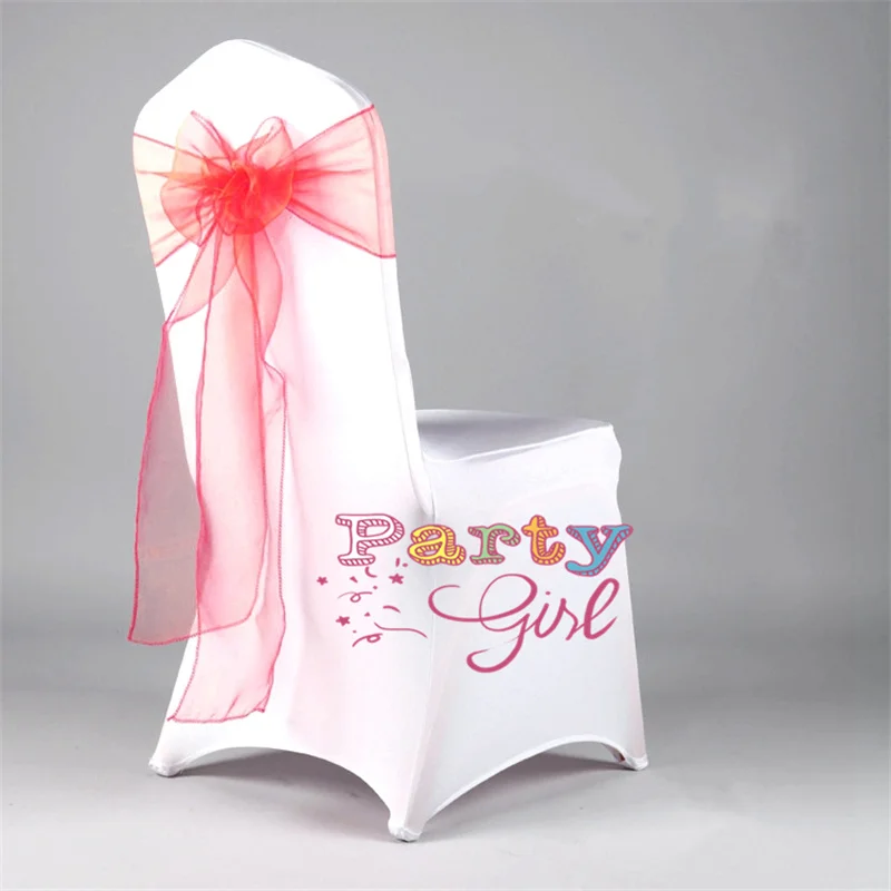 30 Color Organza Chair Sashes Wedding Chair Cover Sash Tie Bow For Event Paty Christmas Dinner Decoration