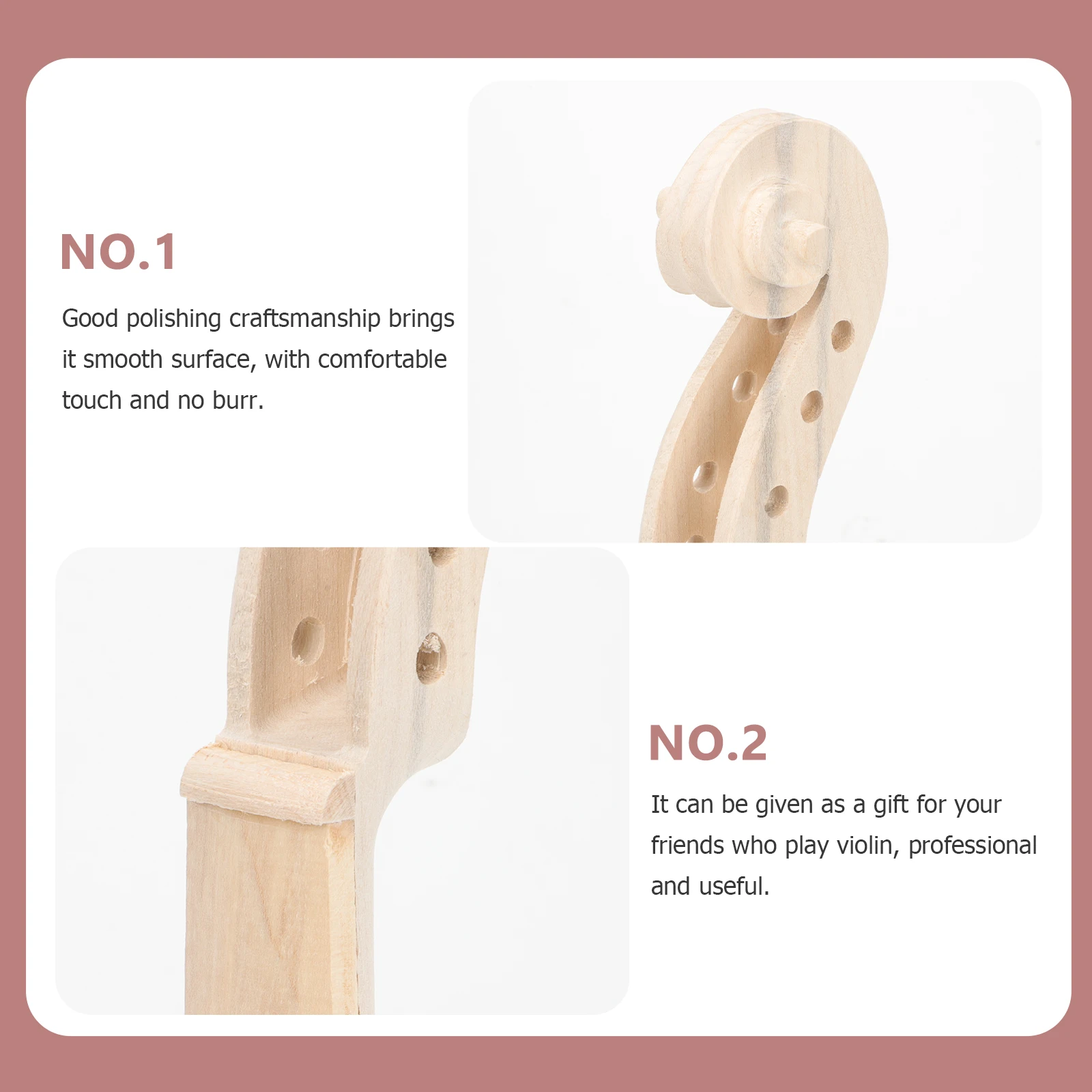 

4/4 Fingerboard Replacement Wooden Maple Neck Head Durable Smooth Surface Professional Violin Parts Finger Plate Instrument