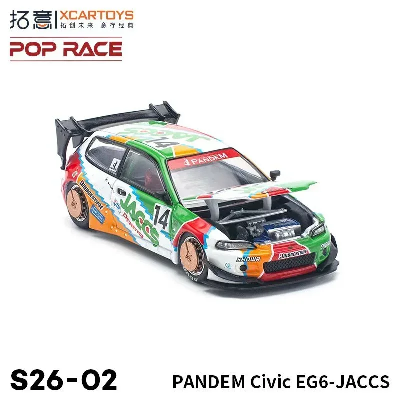 

Xcartoys x POP RACE 1:64 Civic EG6 PANDEM JACCS Diecast Model Car