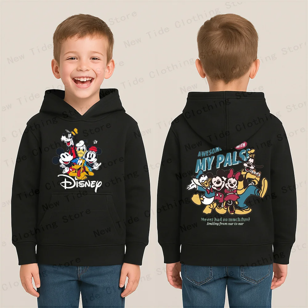 

2025 New Cotton Mickey Mouse Print Hoodies For Men Women Relaxed Fit Pullover Hooded Sweatshirt Fashion Loungewear