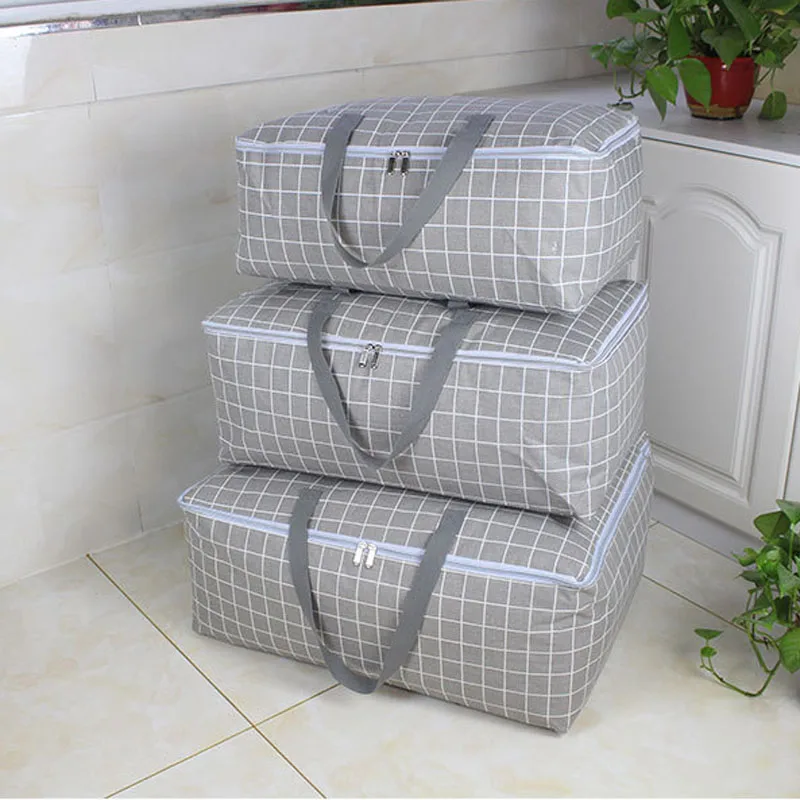 Portable Wardrobe Organizer Fresh  Printed Quilt Clothes Storage Bag Oversized Moving Luggage Box Foldable Organization Case