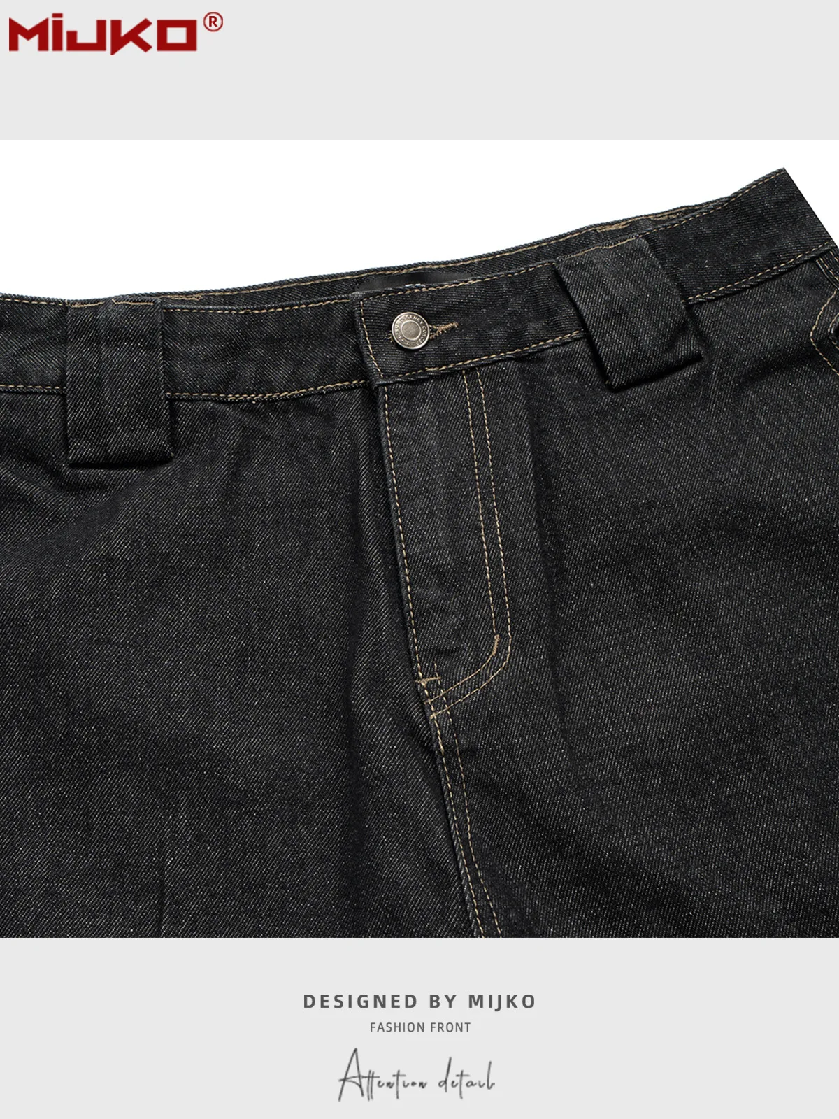 MIJKO جينز أمريكي عتيق Scimitar جينز دينم مرقع مفكك للرجال والنساء G6827 # #5