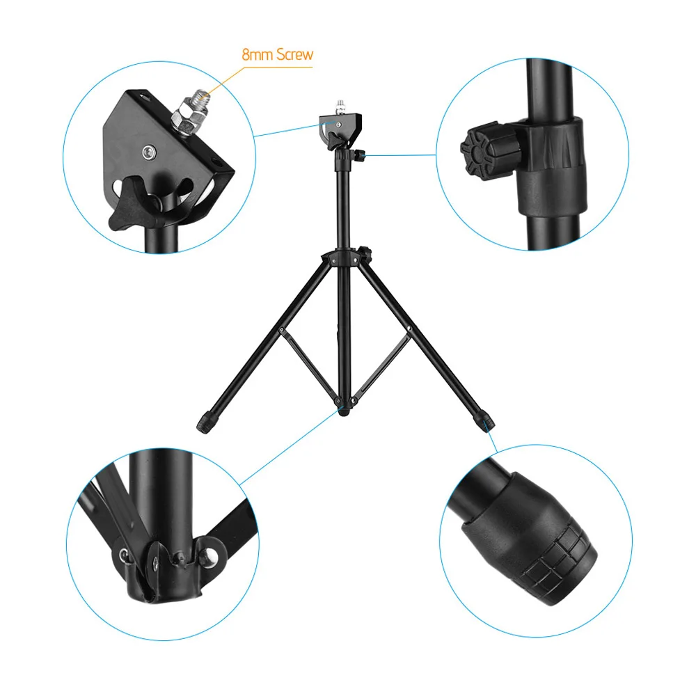 Drum Pad Metal Stand 8mm Screw Connector 46cm-79cm Adjustable Height for 8-10 inch Drum Practice Pad with Carry Bag view 5