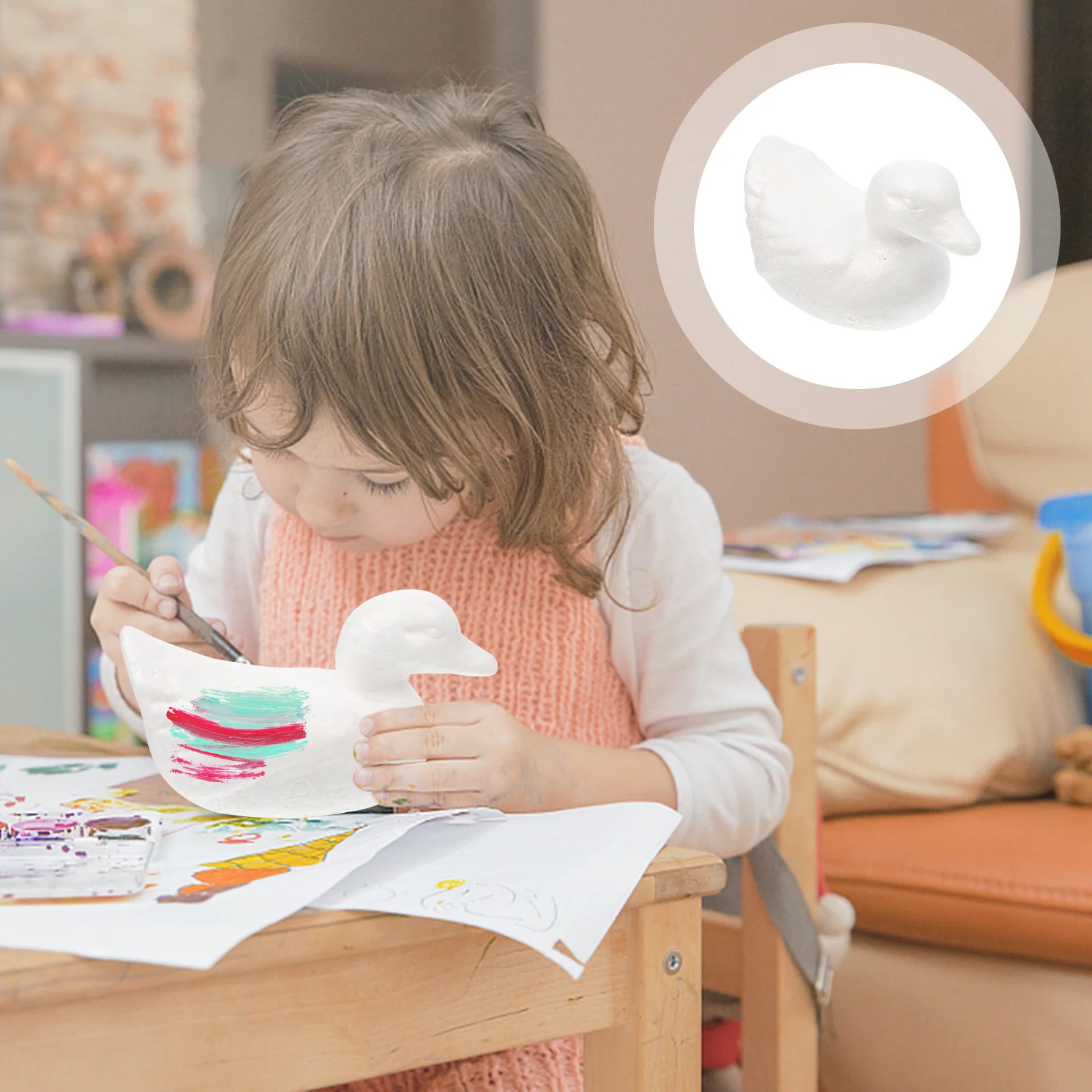 

5Pcs Craft Foam Balls Animal Shaped Duck Decors DIY Projects Safe Material Kids Gifts Foam Balls Foams Ball Crafts