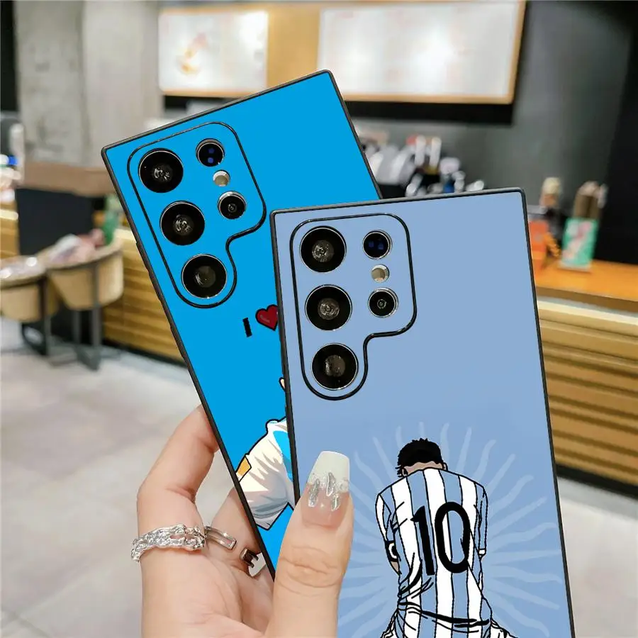 Schwarze weiche Handyhülle für Samsung Galaxy S24 Plus S21 FE S20 S25 Edge S23 Ultra Football Sports Man Cool