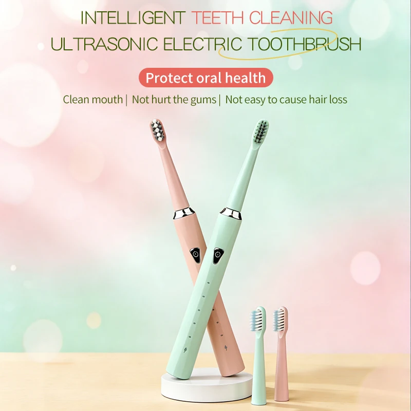 

Intelligent Ultrasonic Toothbrush 5 Modes IPX7 Waterproof USB Rechargeable Soft Bristle Oral Care Long Battery