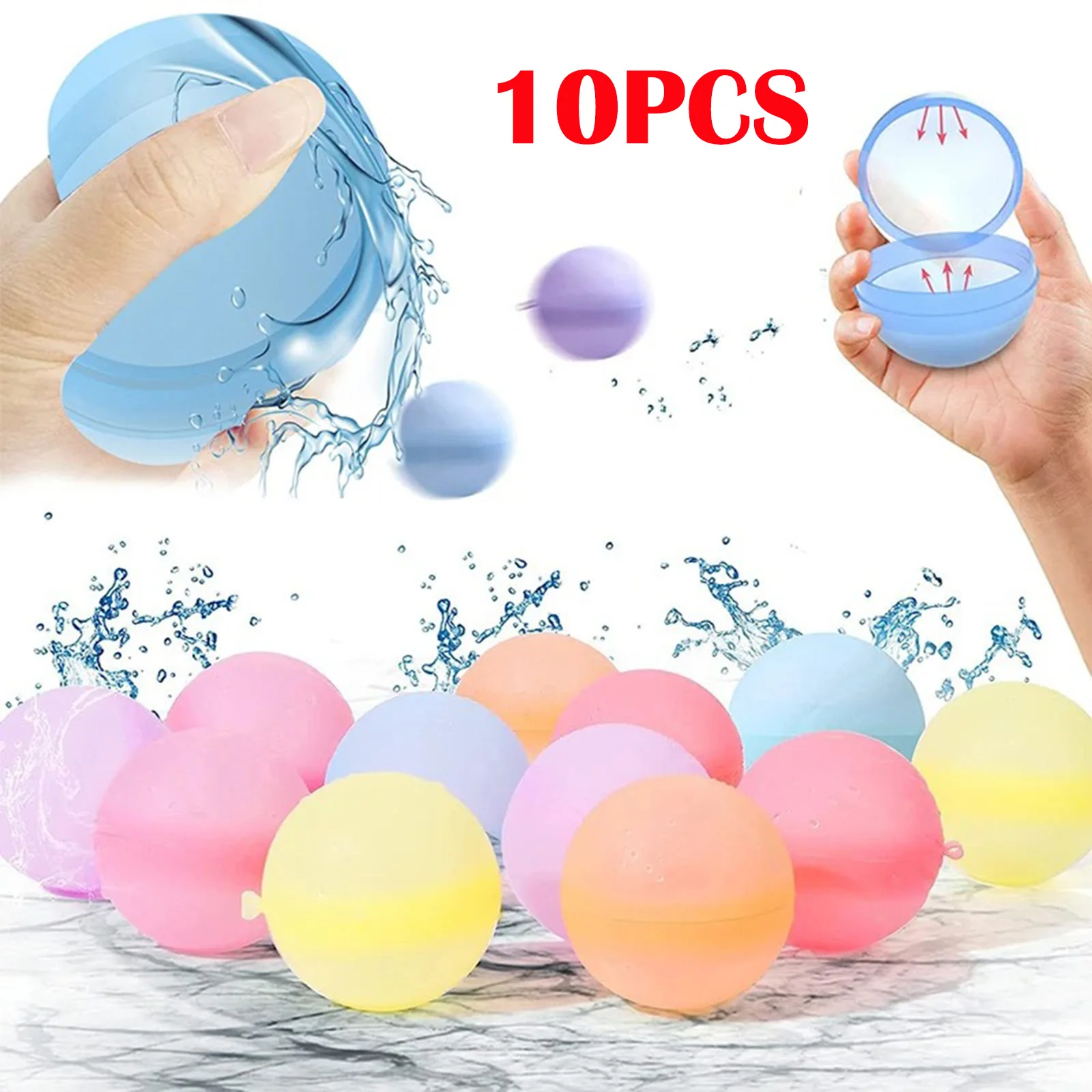 10-30pcs Reusable Water Balloons Toys  Water Bomb for Summer Games Children's Adults Outdoor Activities Toy Gifts