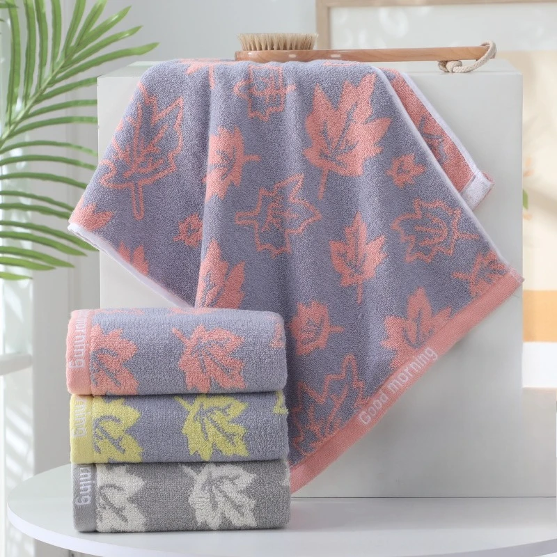 Maple Leaf Pattern Face Towel for Home Use Children's Cotton Face Towel Adult Absorbent Soft Bath and Bath Towel